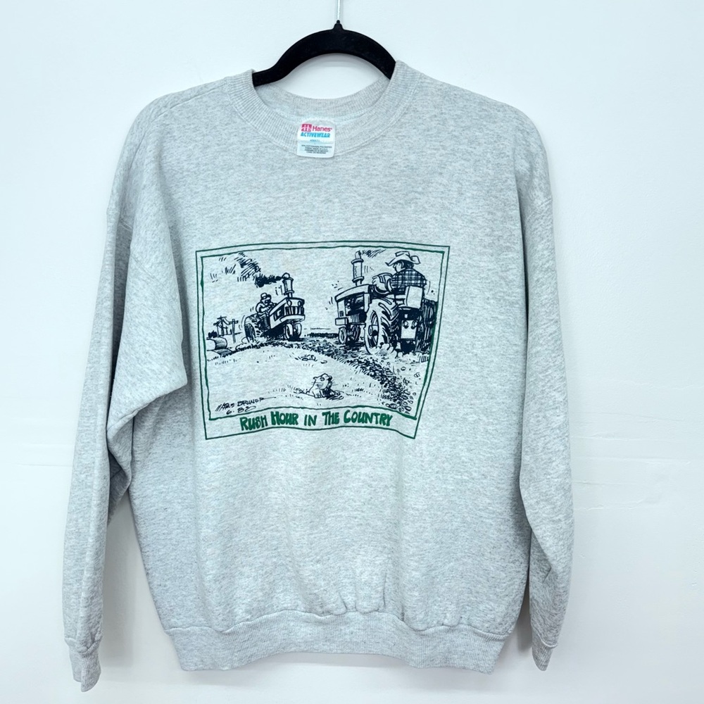 Vintage Farm Front And Back Graphic Crewneck L4